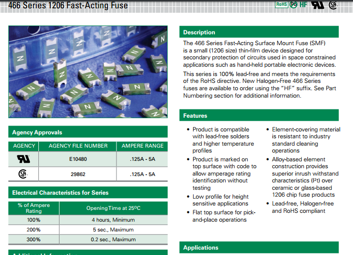 力特无卤保险丝